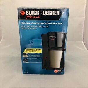Black & Decker Home Personal Coffeemaker with White Travel Mug